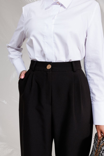 Элегантные брюки с высокой посадкой и складками KOKOdea 211960.1 черный - фото 2