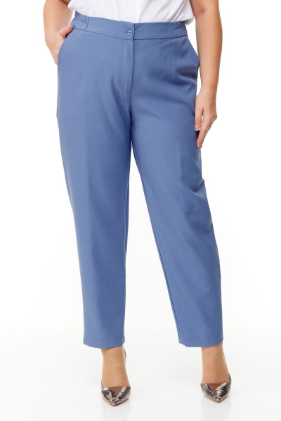 Синий костюм с жакетом и брюками для деловых образов OVERYOU М124/1 джинсовый - фото 12