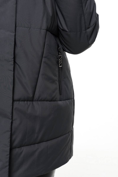 Куртка демисезонная прямого силуэта на синтепоне холлофайбер Beautiful&Free 6088 графит - фото 10