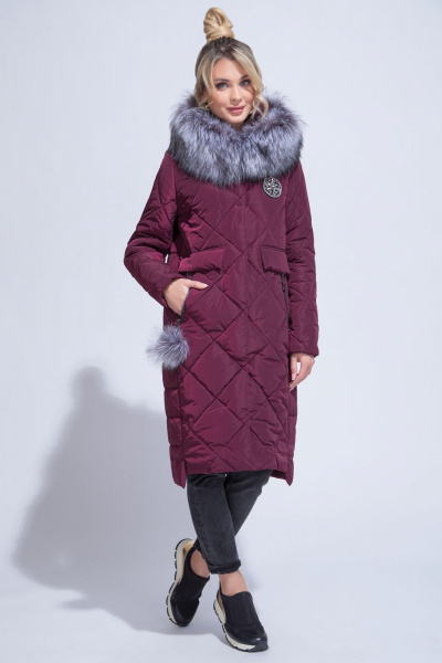 Пальто ElectraStyle ИЧ5у-8142-112 бург. - фото 1