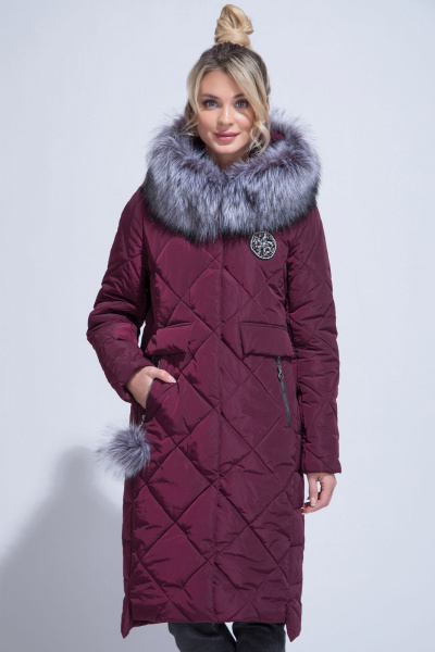 Пальто ElectraStyle ИЧ5у-8142-112 бург. - фото 2