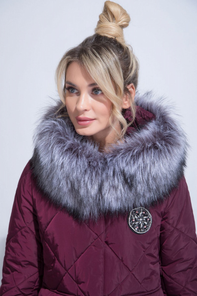 Пальто ElectraStyle ИЧ5у-8142-112 бург. - фото 4