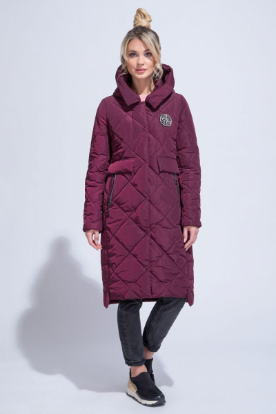 Пальто ElectraStyle ИЧ5у-8142-112 бург. - фото 5