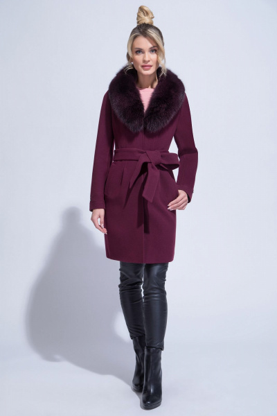 Пальто ElectraStyle НЕШ3у-8137-128 бург. - фото 1