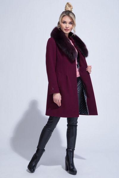 Пальто ElectraStyle НЕШ3у-8137-128 бург. - фото 2