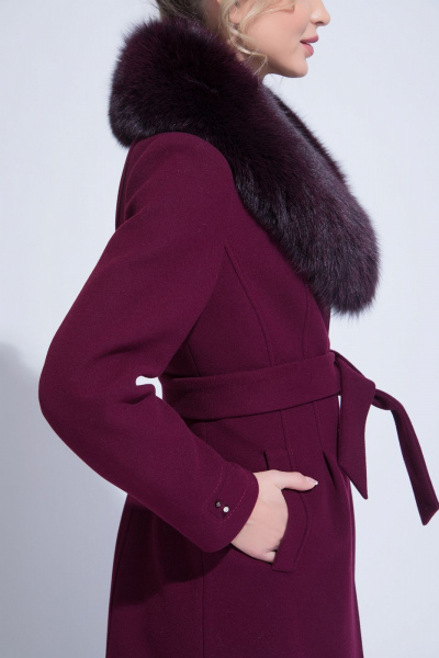 Пальто ElectraStyle НЕШ3у-8137-128 бург. - фото 4