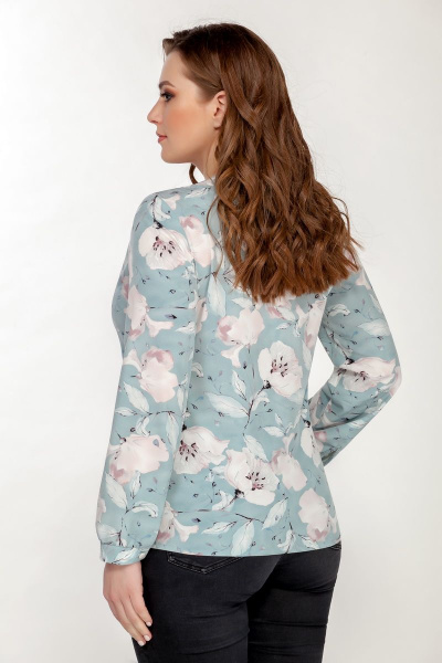 Блуза голубая из вискозы для летнего повседневного образа Медея и К 2031 - фото 2
