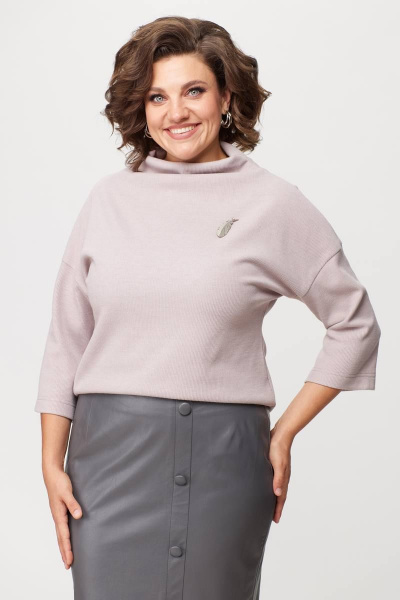 Джемпер, юбка Karina deLux M-1164 пудра/серый - фото 6