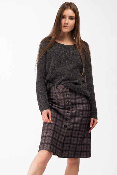 Длинная трапециевидная юбка из мягкой ткани с пуговицами Manika Belle 128А04/1 - фото 4