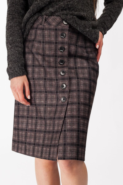 Длинная трапециевидная юбка из мягкой ткани с пуговицами Manika Belle 128А04/1 - фото 3