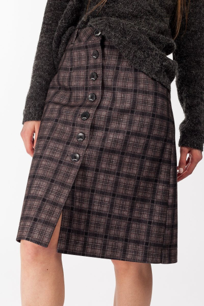 Длинная трапециевидная юбка из мягкой ткани с пуговицами Manika Belle 128А04/1 - фото 2