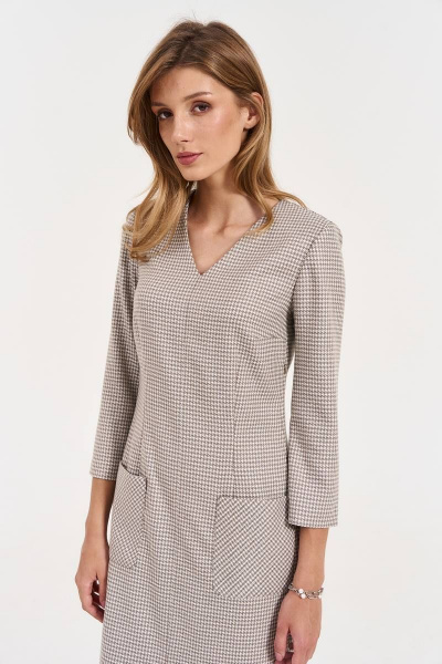 Платье с накладными карманами и разрезом по переду LeNata 11338 лапка - фото 7