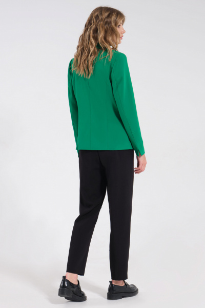 Зеленый полуприлегающий жакет из текстиля Панда 150830w зеленый - фото 2