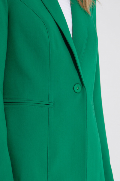 Зеленый полуприлегающий жакет из текстиля Панда 150830w зеленый - фото 3