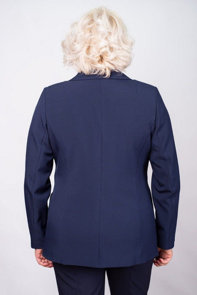 Синий классический жакет с прорезными карманами Camelia 20157 5 - фото 3