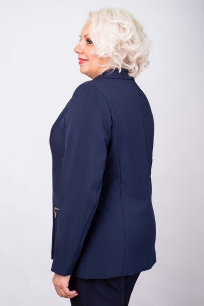 Синий классический жакет с прорезными карманами Camelia 20157 5 - фото 2