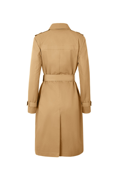 Демисезонный бежевый плащ из текстиля с хлопком Elema 2-11797-2-164 верблюд - фото 3