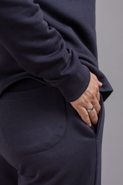 Демисезонный свитшот оверсайз из трикотажа хлопка Mirolia 1199 графит - фото 4