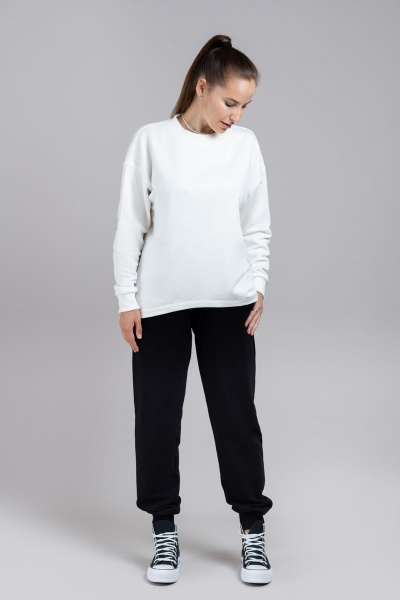 Демисезонный свитшот оверсайз с длинными рукавами Mirolia 1199 кремовый - фото 5