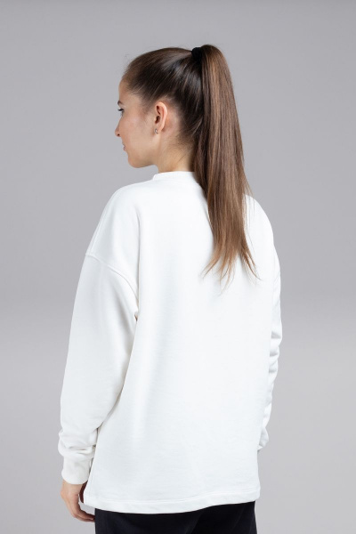 Демисезонный свитшот оверсайз с длинными рукавами Mirolia 1199 кремовый - фото 3