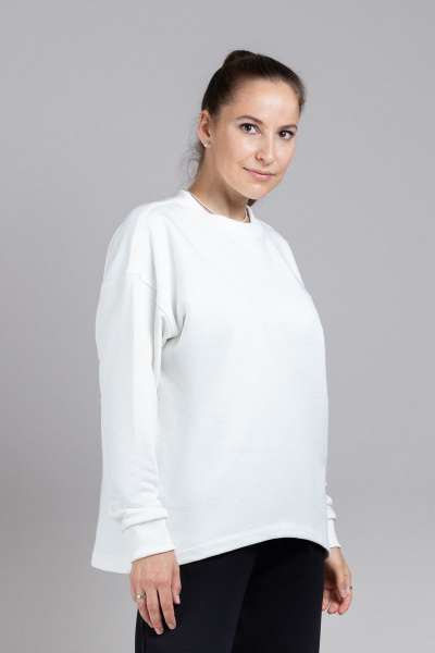 Демисезонный свитшот оверсайз с длинными рукавами Mirolia 1199 кремовый - фото 2