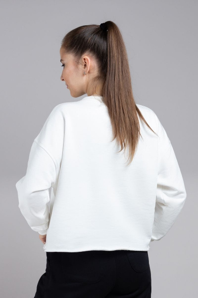 Демисезонный жилет удлиненного силуэта с поясом Mirolia 1201 кремовый - фото 3