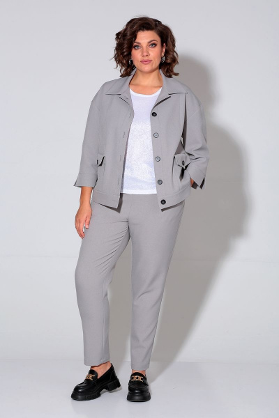 Брюки, жакет Liona Style 881 серый - фото 1