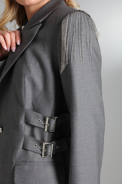 Деловой жакет из костюмной ткани с карманами и цепочками LM СК6021 - фото 6