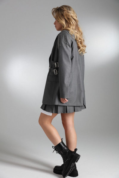 Комбинированный серый костюм из текстильных материалов LM СК6008 - фото 11