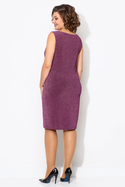 Комплект платья и блуза из трикотажа с люрексом Solomeya Lux 953 пурпурно-розовый - фото 9