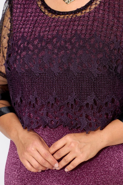 Комплект платья и блуза из трикотажа с люрексом Solomeya Lux 953 пурпурно-розовый - фото 5