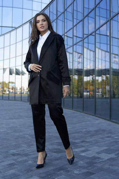 Костюм двойка жакет и брюки из хлопчатобумажной ткани Andina city 9021-23 - фото 6