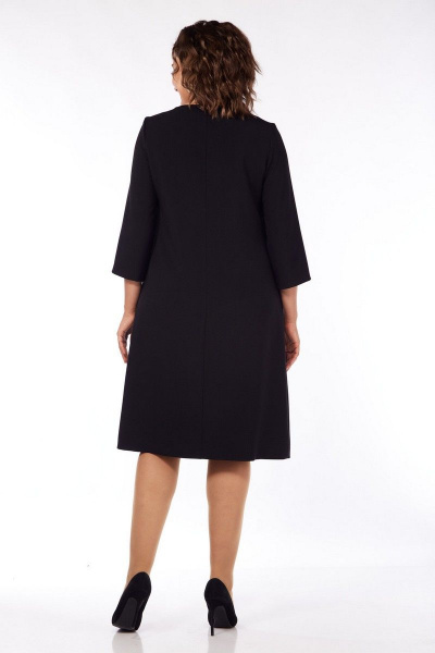 Демисезонное платье в стиле оверсайз с карманами и вырезом капля VI ORO VR-1097/ч черный - фото 3