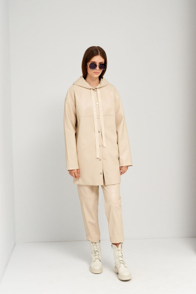 Брюки бежевые из текстиля для повседневных образов BURVIN 9012-11 - фото 3