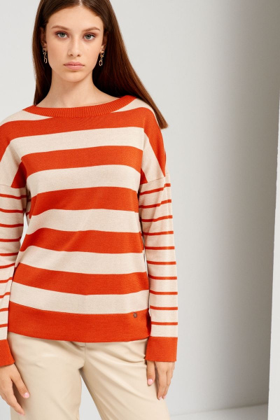 Брюки бежевые из текстиля для повседневных образов BURVIN 9012-11 - фото 2