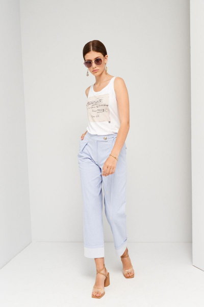 Брюки летние женские из хлопка с посадкой 7/8 BURVIN 8924-11 - фото 1