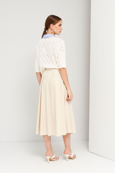 Юбка бежевый летняя из хлопка для повседневной носки BURVIN 8982-21 - фото 3
