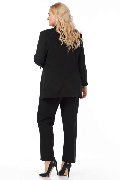 Деловой жакет из текстиля с подрезами на полочке Belinga 5156 черный - фото 7