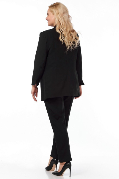 Деловой жакет из текстиля с подрезами на полочке Belinga 5156 черный - фото 6