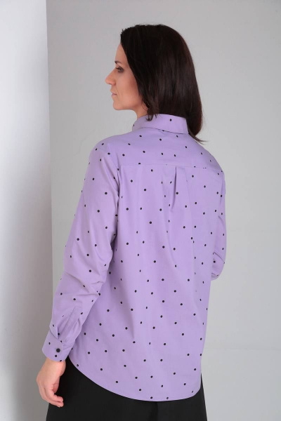 Демисезонная рубашка с длинным рукавом и кокеткой на спинке Ma Vie М648-1 фиолетовый - фото 4