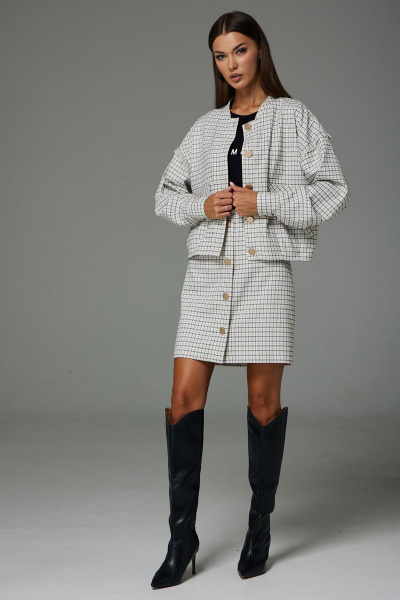 Костюм женский жакет и юбка из текстиля N.O.W. 1301-2 - фото 6