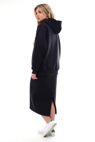 Комплект юбка и джемпер с капюшоном из теплого футера GO F7034/40-02.170-176 - фото 3