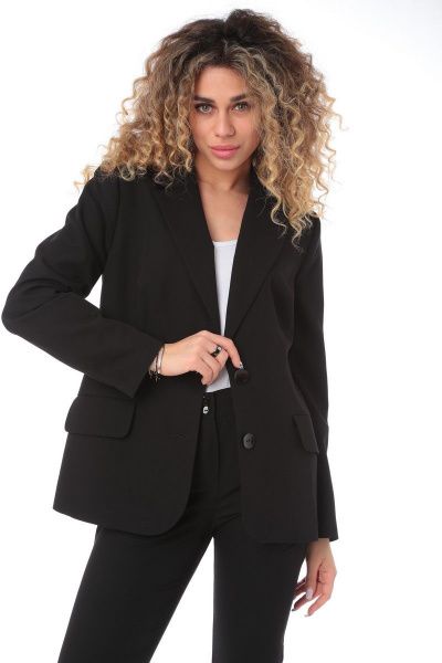Базовый деловой костюм жакет и брюки из текстиля и хлопка Angelina & Сompany 820 - фото 6