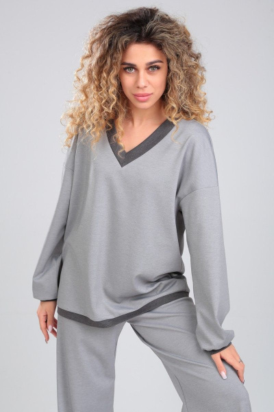 Комплект джемпер и брюки из трикотажа с высокой посадкой Angelina & Сompany 831 - фото 6