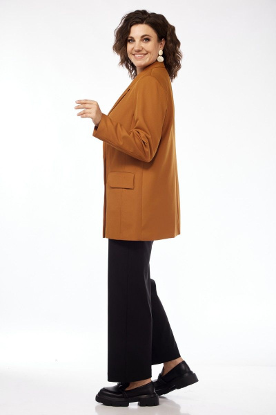 Жакет на подкладке с двубортной застежкой и рельефами Matini 4.1030 горчица - фото 16