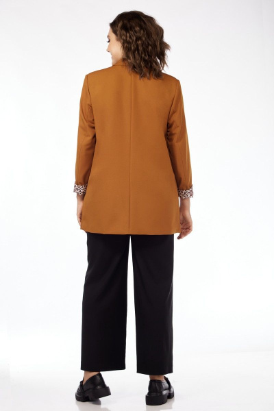 Жакет на подкладке с двубортной застежкой и рельефами Matini 4.1030 горчица - фото 15