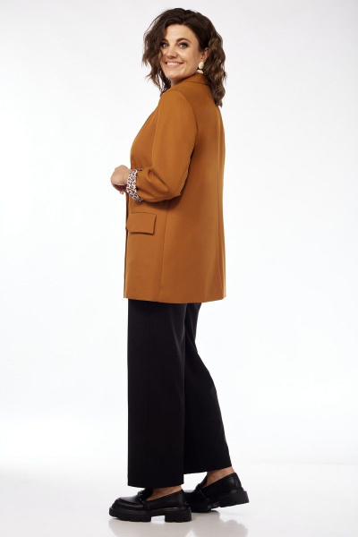 Жакет на подкладке с двубортной застежкой и рельефами Matini 4.1030 горчица - фото 14