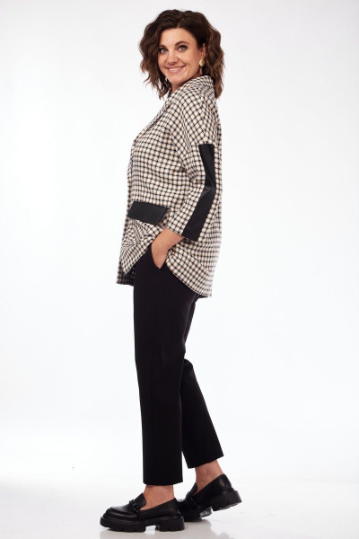 Жакет бежевого цвета с воротником-пиджачным и накладными карманами Matini 4.1481/1 бежевый - фото 14