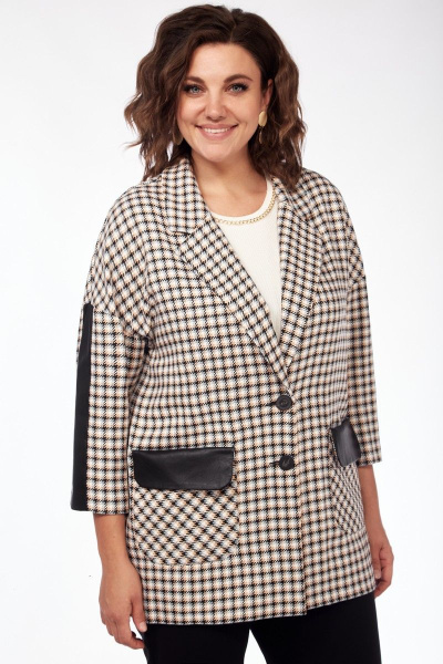 Жакет бежевого цвета с воротником-пиджачным и накладными карманами Matini 4.1481/1 бежевый - фото 3