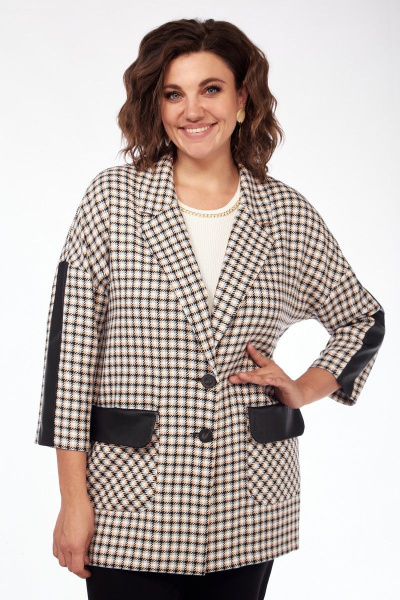 Жакет бежевого цвета с воротником-пиджачным и накладными карманами Matini 4.1481/1 бежевый - фото 2